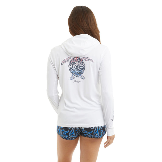 Pelagic Discount / Ws Hooded Fishing Shirt - Ws Vaportek Lionfish Turtle