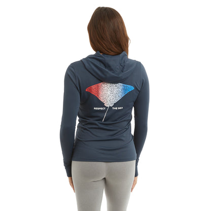 Pelagic Classic / Ws Hooded Fishing Shirt - Ws Aquatek Eagle Fade