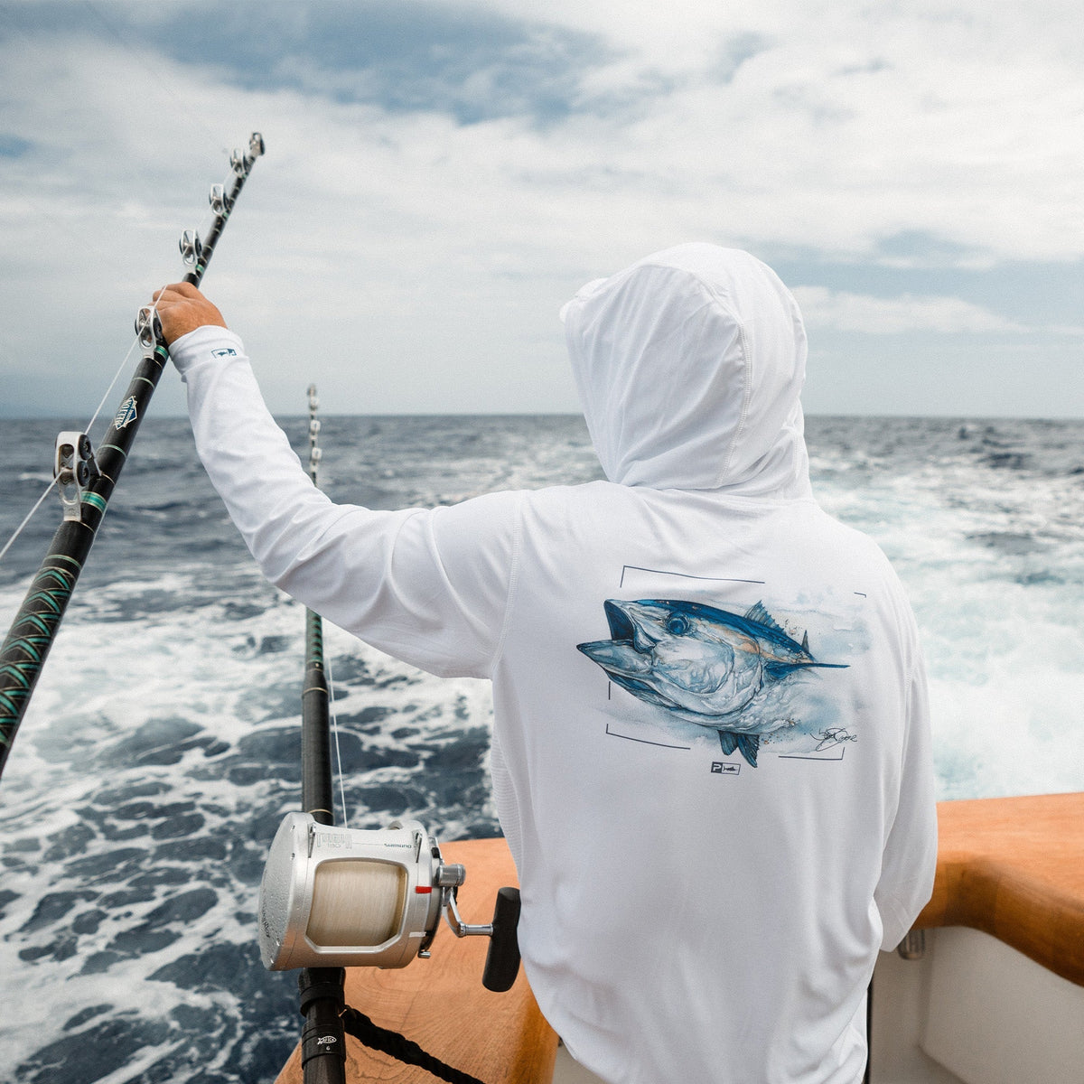 Pelagic Great Value / Hooded Fishing Shirt - Vaportek Goione Tuna